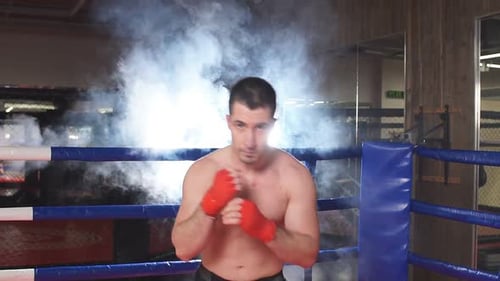 Angry Boxer Man in Fight