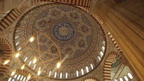 Historical mosque interior design.