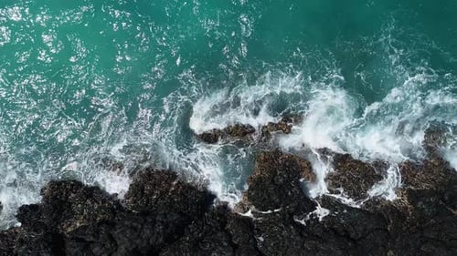 Ocean Waves Breaking On Shore