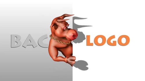 Funny Cartoon Bull Character Peeks and Dances Animation