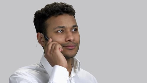Close Up of Young Adult Talking on the Phone