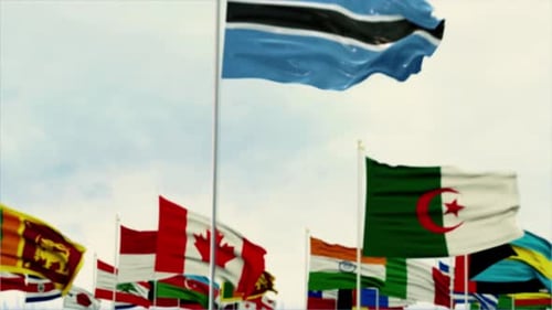 Waving National Flags of the World with Botswana Focus