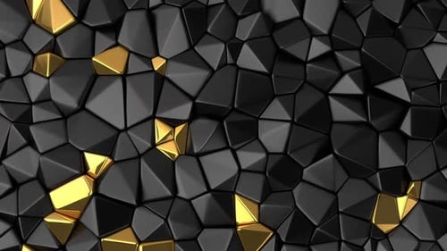 Animated Abstract Black and Gold Geometric Pattern Loop Background