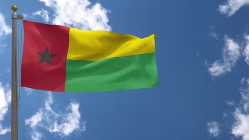 Guinea-Bissau Flag Waving in Realistic 3D Animation