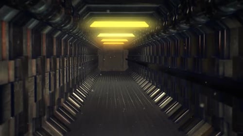 Futuristic Sci-Fi Tunnel Flythrough Animation