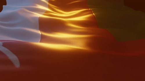 Realistic Waving Flag Animated Background with Golden Light