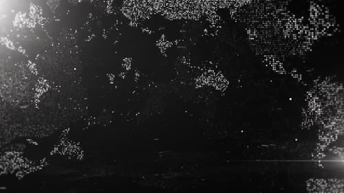 Futuristic Digital World Map Data Global Network Intro