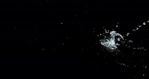 Dynamic Water Splashing on Black Background