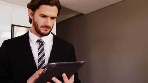 Businessman using digital tablet