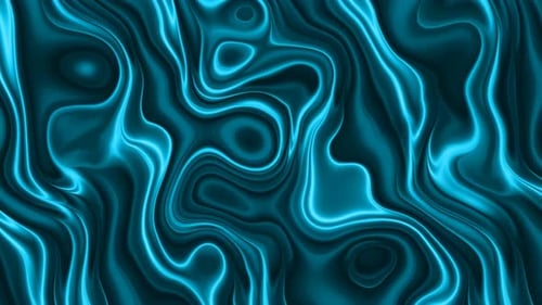 Glowing Liquid Abstract Cyan Waves Motion Background