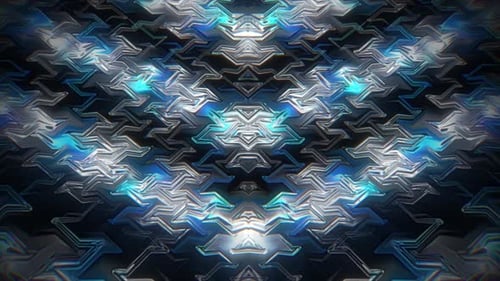 Dynamic Blue and White Geometric Glowing Pattern Background
