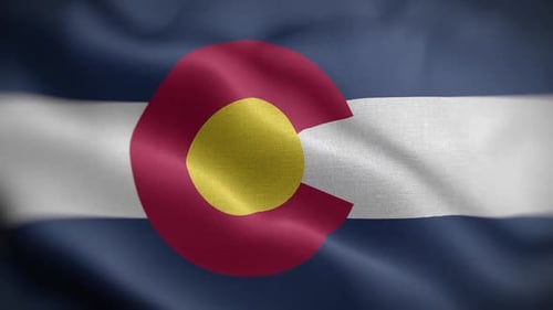 Colorado State Flag Waving Animation Loop