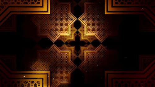 Golden Islamic Geometric Art Background for Ramadan and Eid