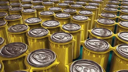 Multiple Aluminum Beer Cans A Row Hd