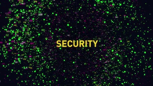 Futuristic Digital Security Network with Animated Data Flow