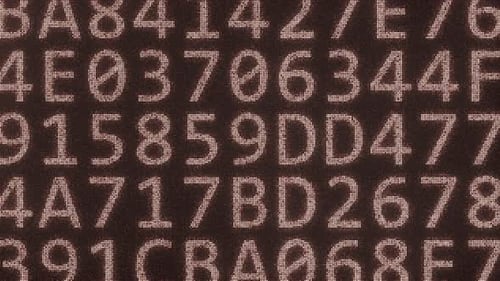 STRENG GEHEIMER Text mit vielen Symbolen auf dem Bildschirm