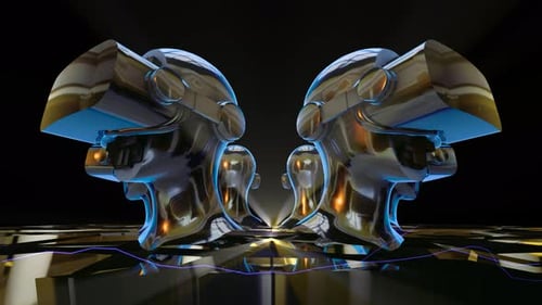 Cabeza humana de realidad virtual