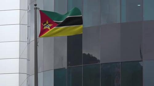Realistic Waving Mozambique Flag Animation