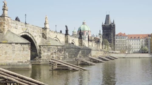 Charles Bridge Over Vltava River in Prague, Czech Republic