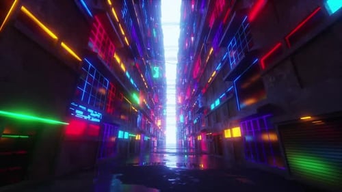 Neon City Street