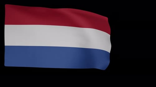 Realistic Waving Netherlands Flag Seamless Loop