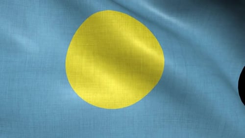 Palau National Flag Waving Loop