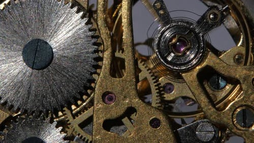 Inside a Clock. Close Up