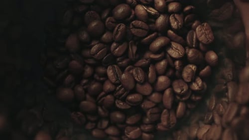 Roasted Coffee Beans Close Up, Coffee Grinder