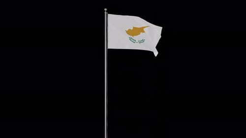 Cyprus National Flag Waving Realistic 3D Animation