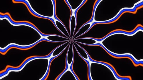 Branco Azul Vermelho Linhas Curvas Rotação Infinita