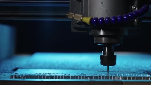 CNC Milling Machine Cutting Metal Sheet