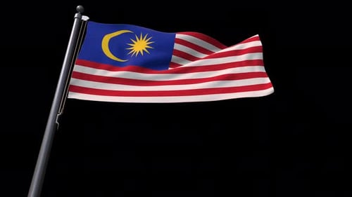 Realistic Waving Malaysia Flag with Detailed Fabric Motion