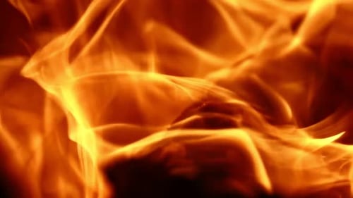 Abstract Fiery Flames in Close Up View
