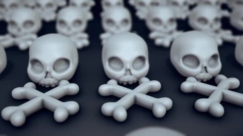 3D-Zeichentrickstil Menschlicher Schädel Und Knochen HD