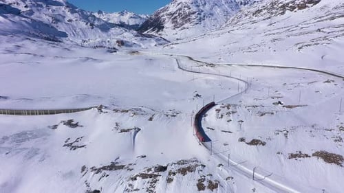 Train in Switzerland in Winter