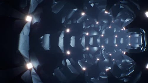 Glow Rectangle Stone Thorn Tunnel Background 4K Loop