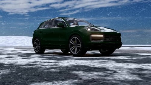 SUV deportivo y nieve