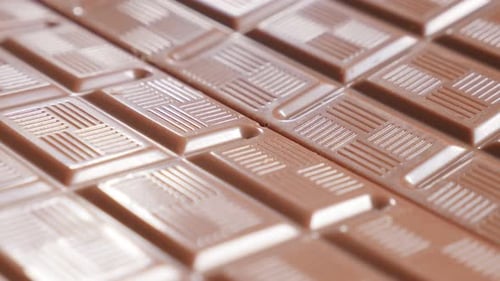 Close Up of Rectangular Milk Chocolate Bar