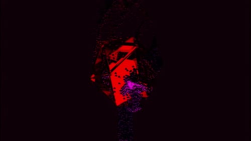 Abstract Geometric Object Dissolving Particle Reveal
