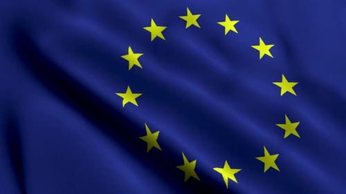 Waving European Union Flag Seamless Loop