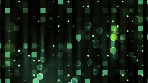 Glowing Geometric Shapes and Particles Abstract Background