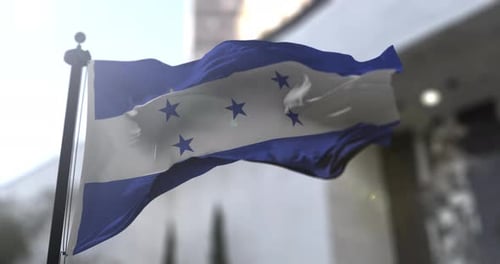 Honduras national flag waving