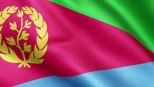 Eritrean National Flag Waving Seamless Loop