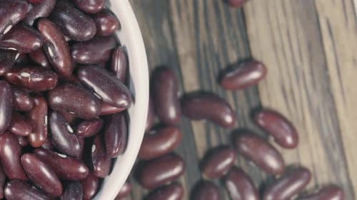 Kidney Beans in Bowl on Rustic Wood Table