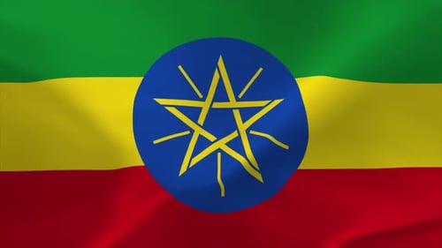 Waving Ethiopia Flag Seamless Loop Animation