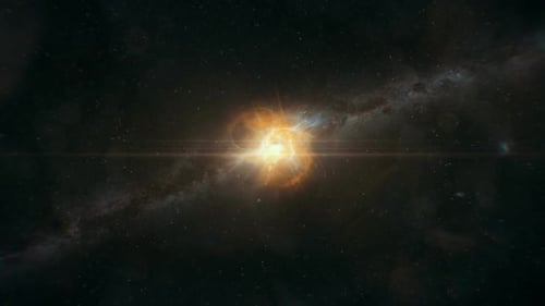 Cosmic Space Nebula Explosion with Glowing Energy Light