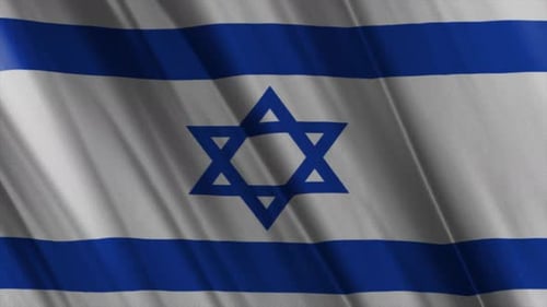 Waving Flag of Israel with Star of David Fabric Animation
