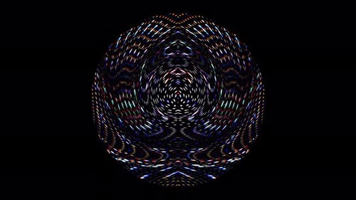 black background. For show, colorful bright ornaments. round shape