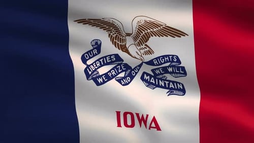 Waving Iowa State Flag Animation
