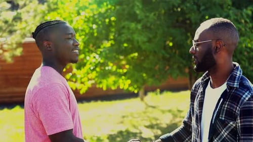 Latin American People Spending Evening Sunset Together in Summer Park